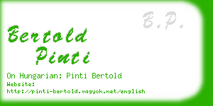bertold pinti business card